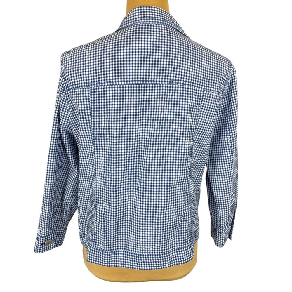 Ruby Rd. Gingham Jacket Petite Button Front Blue … - image 2